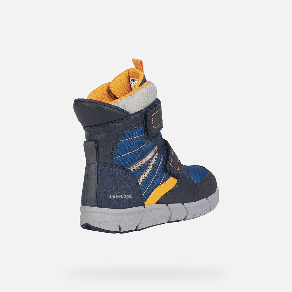 Bottes Geox Flexyper Abx - Bleu Marine/Orange - Garcon 561807-YHZ